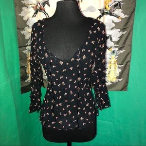 At last & company‎ floral blouse size Large